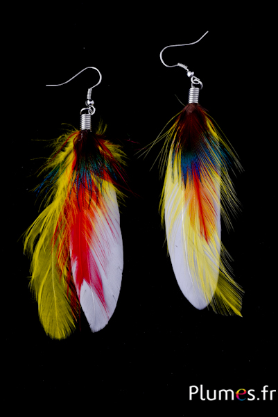 Boucles d'oreilles - longueur 11 cm - blanc
